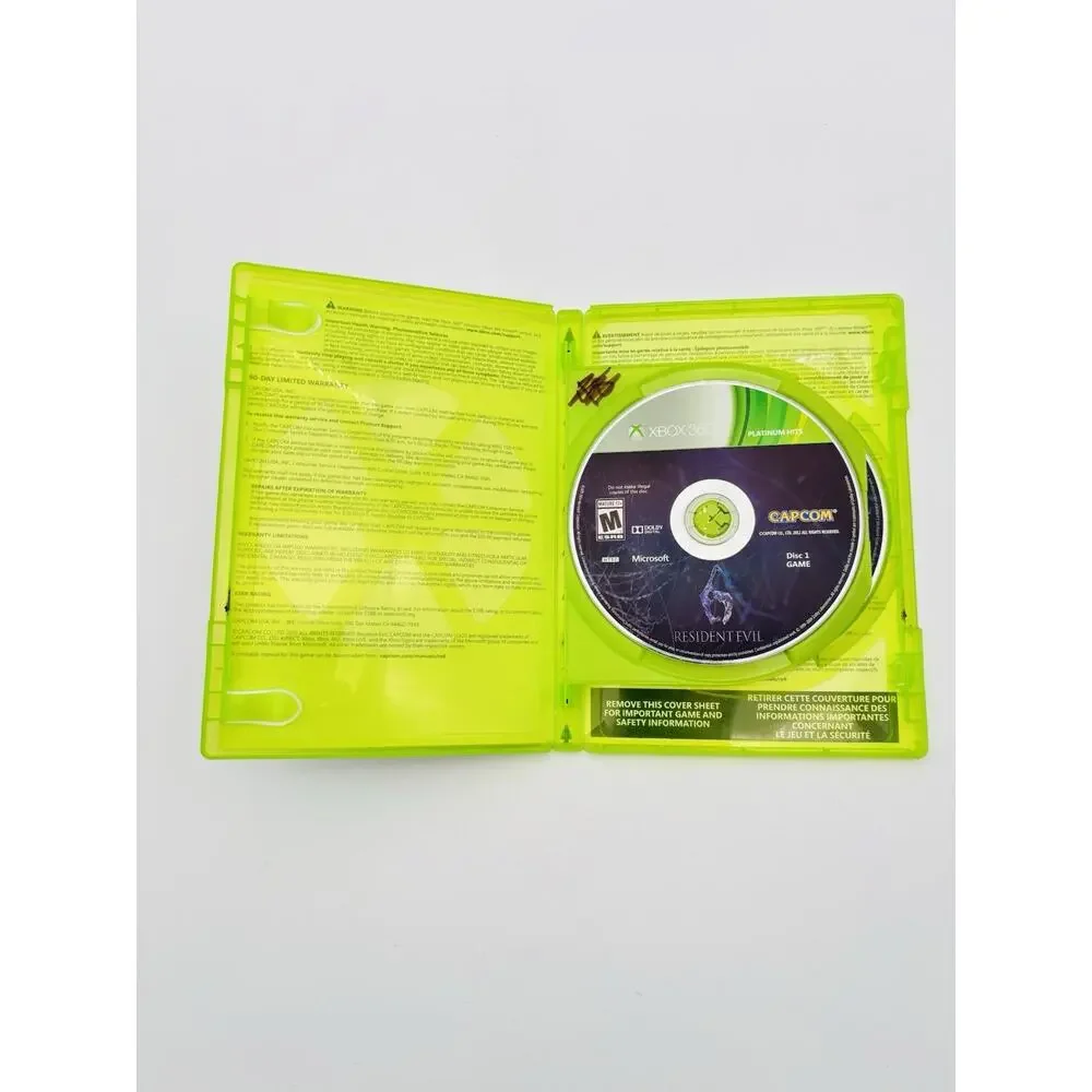 Resident Evil 6 (Microsoft Xbox 360, 2012) No Manual Tested Working VG Condition